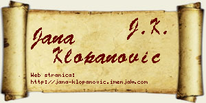 Jana Klopanović vizit kartica